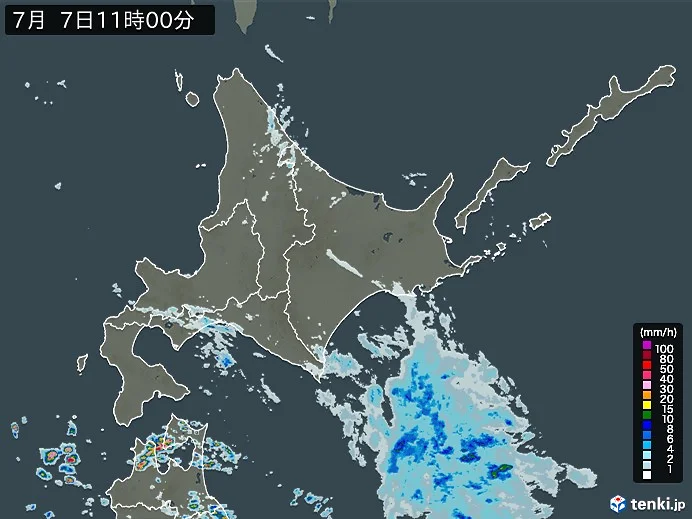 北海道地方の雨雲レーダー(実況) - 日本気象協会 tenki.jp